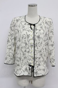 画像1: INGEBORG / ブーケ柄タック使いブラウス S シロ T-26-03-07-020-LO-BL-OW-ZT