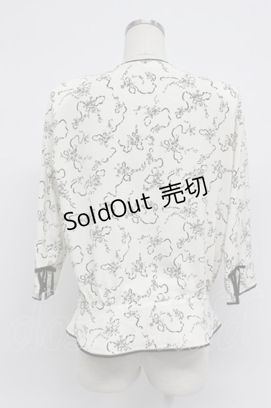画像2: INGEBORG / ブーケ柄タック使いブラウス S シロ T-26-03-07-020-LO-BL-OW-ZT638 (2)