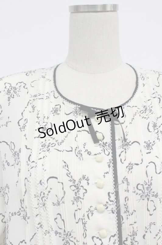 画像5: INGEBORG / ブーケ柄タック使いブラウス S シロ T-26-03-07-020-LO-BL-OW-ZT638 (5)