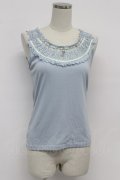 axes femme / シェルモチーフレースタンク  サックス T-26-03-07-022-AX-TO-SA-ZT