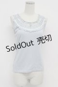 axes femme / シェルモチーフレースタンク  サックス T-26-03-07-022-AX-TO-SA-ZT