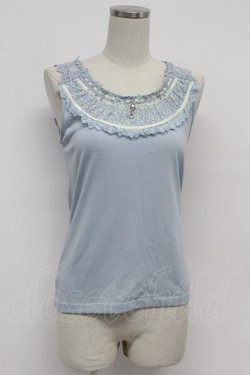 画像1: axes femme / シェルモチーフレースタンク  サックス T-26-03-07-022-AX-TO-SA-ZT