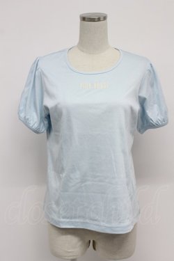 画像1: PINK HOUSE / ロゴ入りパフスリーブカットソー  サックス T-26-03-07-023-LO-TO-SA-ZT