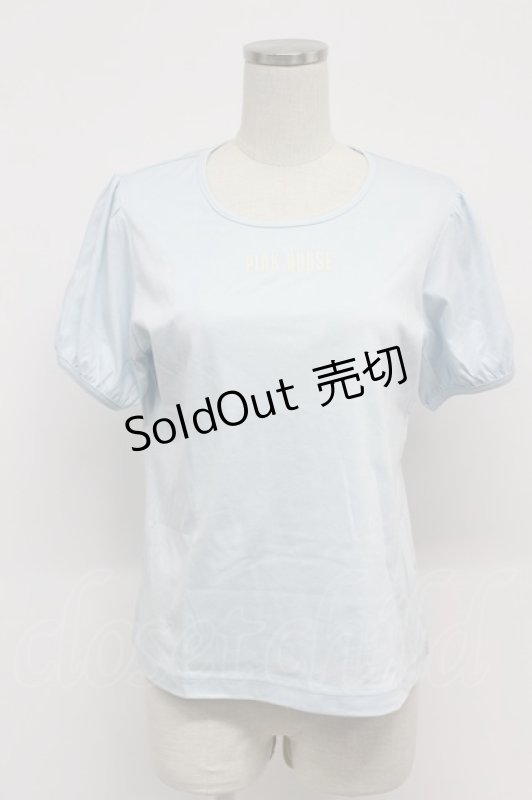 画像1: PINK HOUSE / ロゴ入りパフスリーブカットソー  サックス T-26-03-07-023-LO-TO-SA-ZT638 (1)