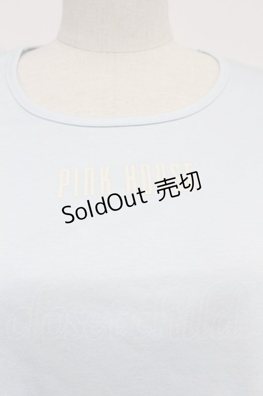 画像4: PINK HOUSE / ロゴ入りパフスリーブカットソー  サックス T-26-03-07-023-LO-TO-SA-ZT638 (4)