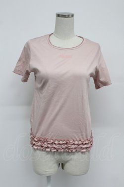 画像1: PINK HOUSE / フリルロゴ使い半袖カットソー  ピンク T-26-03-07-028-LO-TO-SA-ZT