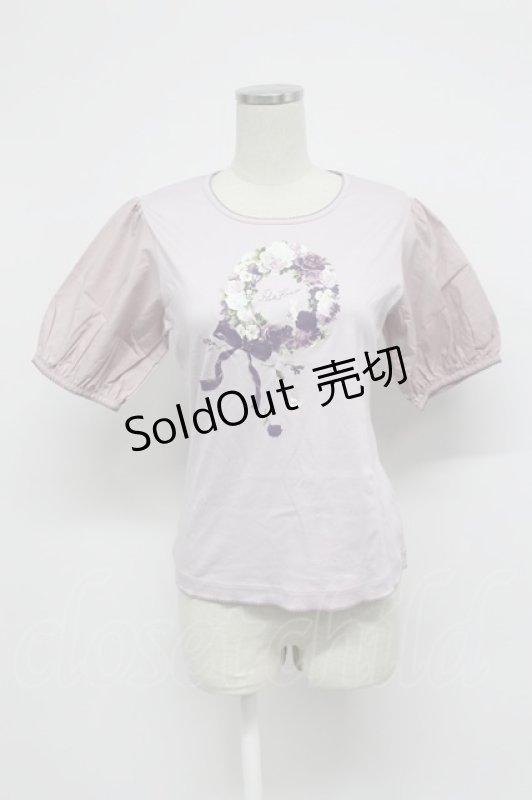 画像1: PINK HOUSE / ローズリースプリントカットソー  ラベンダー T-26-03-07-029-LO-TO-SA-ZT638 (1)