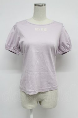 画像1: PINK HOUSE / ロゴ入りパフスリーブカットソー  ラベンダー T-26-03-07-030-LO-TO-SA-ZT