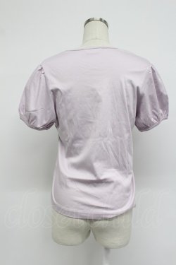 画像2: PINK HOUSE / ロゴ入りパフスリーブカットソー  ラベンダー T-26-03-07-030-LO-TO-SA-ZT