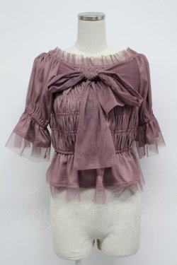 画像1: axes femme / バックリボンシャーリングプルオーバー  ピンク T-26-03-07-031-AX-TO-SA-ZT