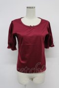 PINK HOUSE / はしごレースリボン半袖カットソー  ボルドー T-26-03-07-032-LO-TO-SA-ZT