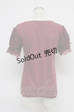 画像2: axes femme / デザイン袖半袖インナーPO M ワイン T-26-03-07-033-AX-TO-SA-ZT