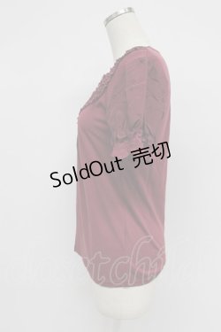 画像4: axes femme / デザイン袖半袖インナーPO M ワイン T-26-03-07-033-AX-TO-SA-ZT