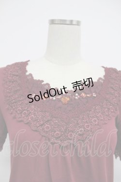 画像5: axes femme / デザイン袖半袖インナーPO M ワイン T-26-03-07-033-AX-TO-SA-ZT