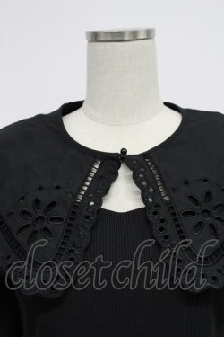 画像4: DearMyLoveRose / レース付け襟セットパワショルカットソー LL 黒 T-26-03-07-038-EL-TO-SA-ZT