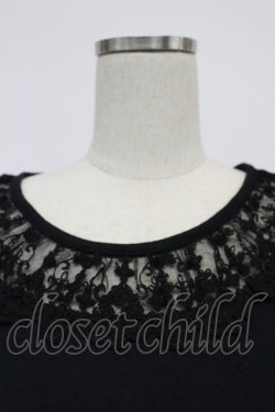 画像5: Emily Temple cute / レース襟半袖カットソー  黒 T-26-03-07-039-ET-TO-SA-ZT