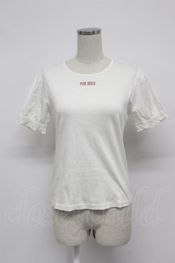 画像1: PINK HOUSE / ロゴ半袖カットソー  白Ｘ赤 T-26-03-07-004-LO-TO-SA-ZT