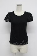 Jane Marple / レース半袖カットソー  黒 T-26-03-07-041-JM-TO-SA-ZT