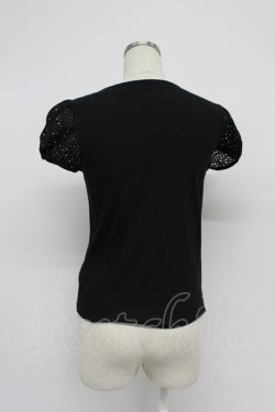 画像2: Jane Marple / レース半袖カットソー  黒 T-26-03-07-041-JM-TO-SA-ZT