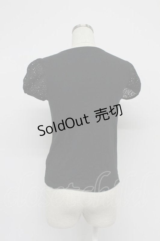 画像2: Jane Marple / レース半袖カットソー  黒 T-26-03-07-041-JM-TO-SA-ZT638 (2)