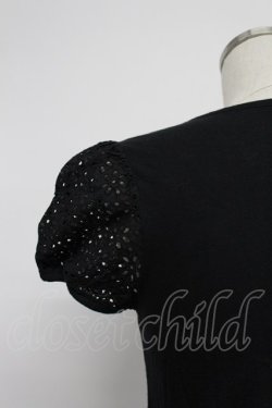 画像3: Jane Marple / レース半袖カットソー  黒 T-26-03-07-041-JM-TO-SA-ZT