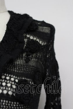 画像4: INGEBORG / お花モチーフ使い透かし編みカーディガン 9号 クロ T-26-03-07-043-LO-TO-OW-ZT