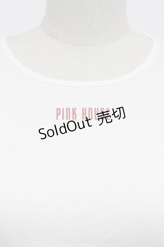 画像4: PINK HOUSE / ロゴ半袖カットソー  白Ｘ赤 T-26-03-07-004-LO-TO-SA-ZT638 (4)