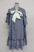 axes femme / シアーチェックチュニックワンピース  ブルー T-26-03-07-047-AX-OP-SA-ZT