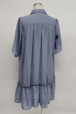 画像2: axes femme / シアーチェックチュニックワンピース  ブルー T-26-03-07-047-AX-OP-SA-ZT
