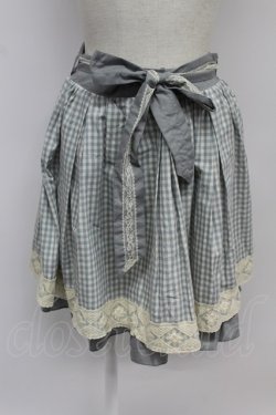 画像1: axes femme / ギンガムチェックスカート M サックス T-26-03-07-050-AX-SK-SA-ZT