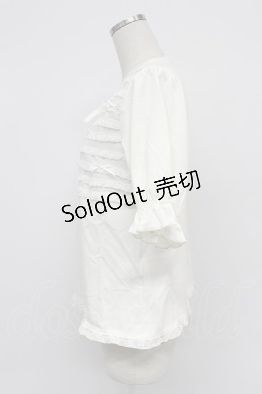画像4: PINK HOUSE / リボンいっぱいフリル使いカットソー  白 T-26-03-07-006-LO-TO-SA-ZT638 (4)