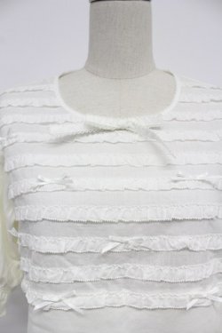 画像6: PINK HOUSE / リボンいっぱいフリル使いカットソー  白 T-26-03-07-006-LO-TO-SA-ZT