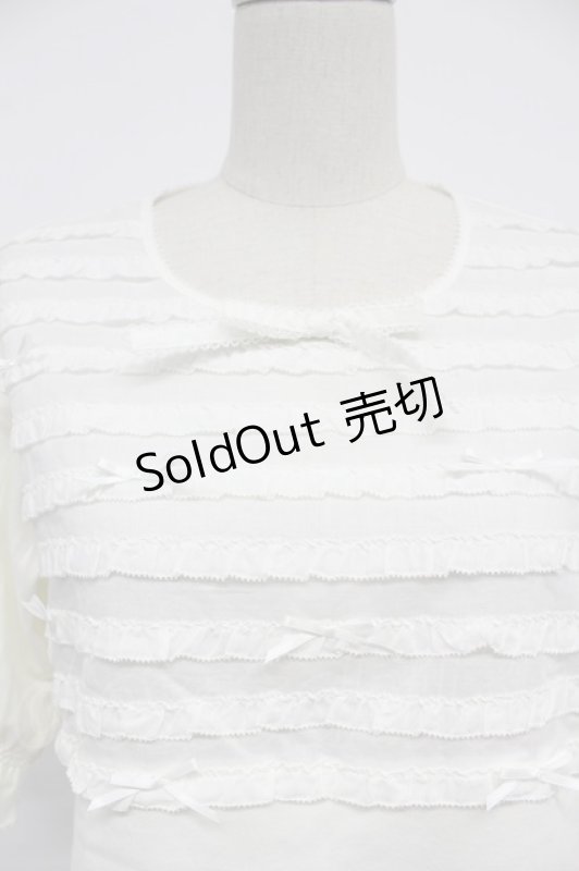 画像6: PINK HOUSE / リボンいっぱいフリル使いカットソー  白 T-26-03-07-006-LO-TO-SA-ZT638 (6)