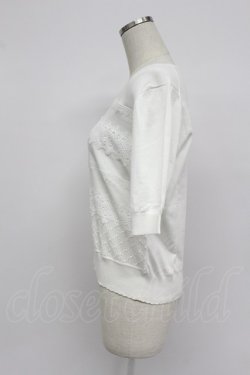 画像3: PINK HOUSE / フロントレース半袖ニットトップス  白 T-26-03-07-007-LO-TO-SA-ZT