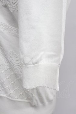 画像4: PINK HOUSE / フロントレース半袖ニットトップス  白 T-26-03-07-007-LO-TO-SA-ZT