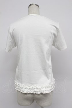 画像2: PINK HOUSE / フリルロゴ使い半袖カットソー  白Ｘラベンダー T-26-03-07-008-LO-TO-SA-ZT