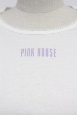 画像5: PINK HOUSE / フリルロゴ使い半袖カットソー  白Ｘラベンダー T-26-03-07-008-LO-TO-SA-ZT