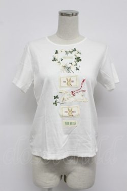 画像1: PINK HOUSE / White Cloverリース＆sleeping rabbitプリントカットソー  白 T-26-03-07-009-LO-TO-SA-ZT