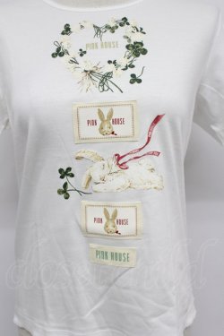 画像5: PINK HOUSE / White Cloverリース＆sleeping rabbitプリントカットソー  白 T-26-03-07-009-LO-TO-SA-ZT