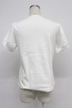 画像2: PINK HOUSE / ロゴ入りパフスリーブカットソー  白Ｘ赤 T-26-03-07-010-LO-TO-SA-ZT