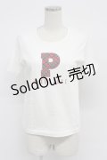PINK HOUSE / Pロゴアップリケ付きカットソー  白 T-26-03-07-011-LO-TO-SA-ZT638