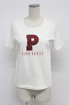 画像1: PINK HOUSE / Pロゴアップリケ付きカットソー  白 T-26-03-07-011-LO-TO-SA-ZT638 (1)