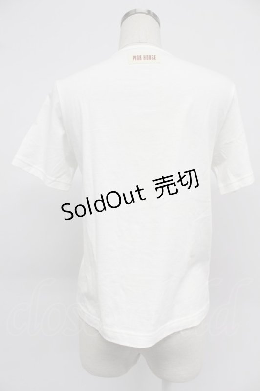 画像2: PINK HOUSE / Pロゴアップリケ付きカットソー  白 T-26-03-07-011-LO-TO-SA-ZT638 (2)