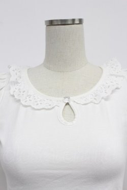 画像5: MILK / レース襟半袖カットソー  アイボリー T-26-03-07-012-ML-TO-SA-ZT