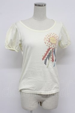 画像1: Emily Temple cute / タッセルプリント半袖カットソー  アイボリー T-26-03-07-013-ET-TO-SA-ZT
