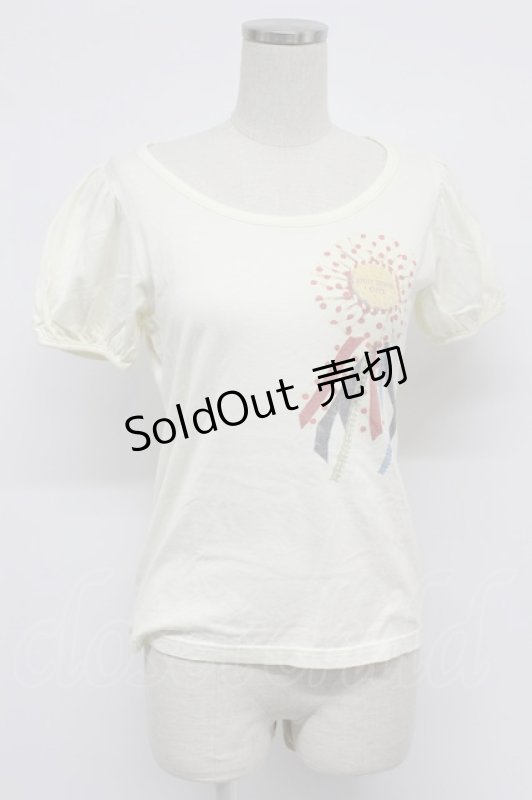 画像1: Emily Temple cute / タッセルプリント半袖カットソー  アイボリー T-26-03-07-013-ET-TO-SA-ZT638 (1)