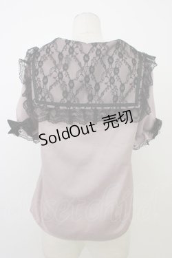 画像2: MA*RS / レースセーラー襟半袖ブラウス  ピンクＸ黒 T-26-03-08-023-EL-BL-SA-ZT