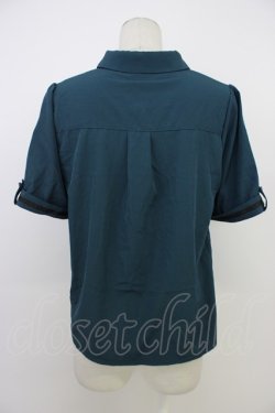 画像2: axes femme / メタル×タイ付き連釦ブラウス M グリーン T-26-03-08-025-AX-BL-SA-ZT