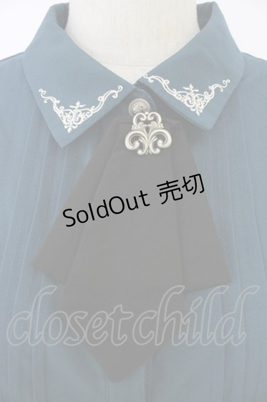 画像3: axes femme / メタル×タイ付き連釦ブラウス M グリーン T-26-03-08-025-AX-BL-SA-ZT640 (3)