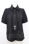 画像1: MA*RS / クロス刺繍ネクタイ付きブラウス  ブラック T-26-03-08-029-EL-BL-SA-ZT640 (1)